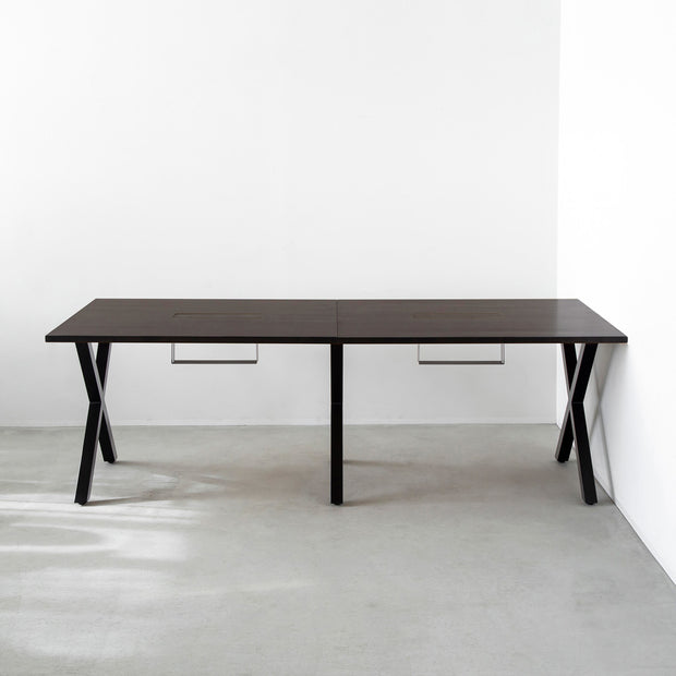 THE TABLE / ラバーウッド ブラックブラウン × Black Steel × W181