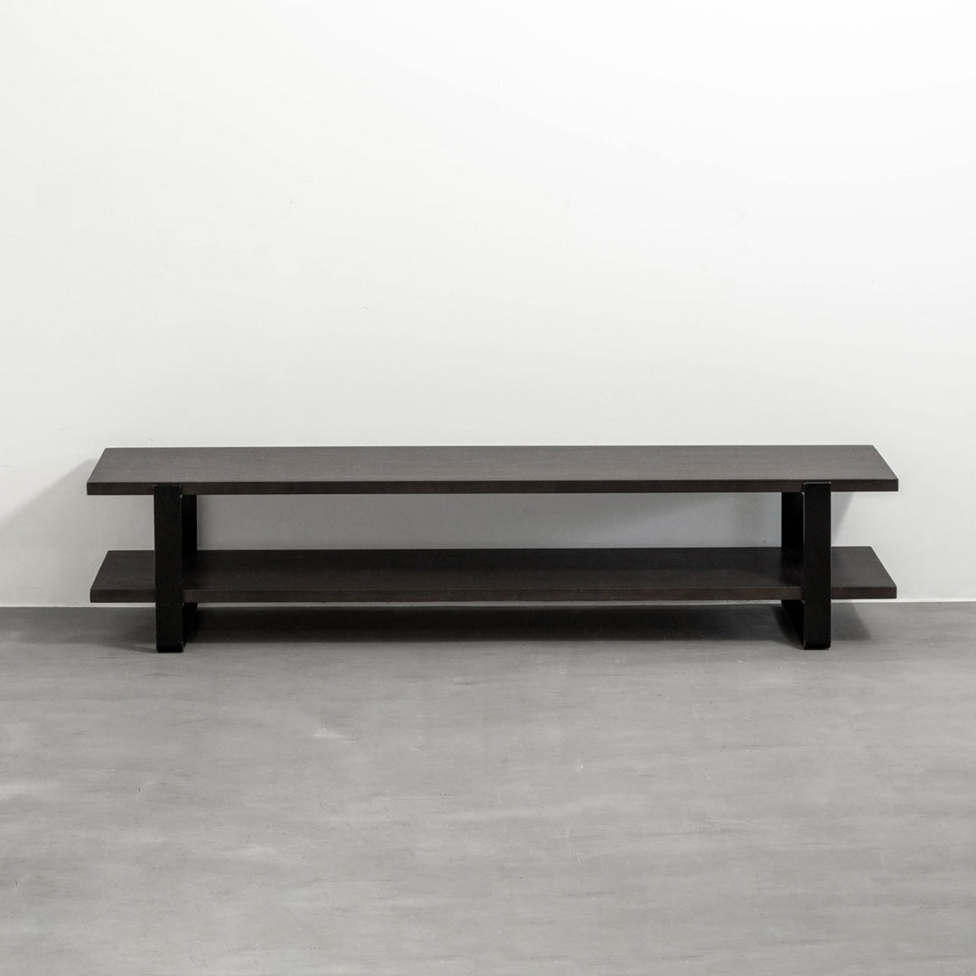 THE TV BOARD / LOW TABLE ラバーウッド ブラックブラウン × Black