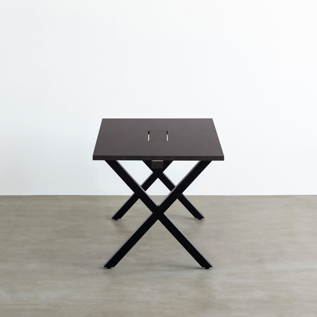THE TABLE / ラバーウッド ブラックブラウン × Black Steel