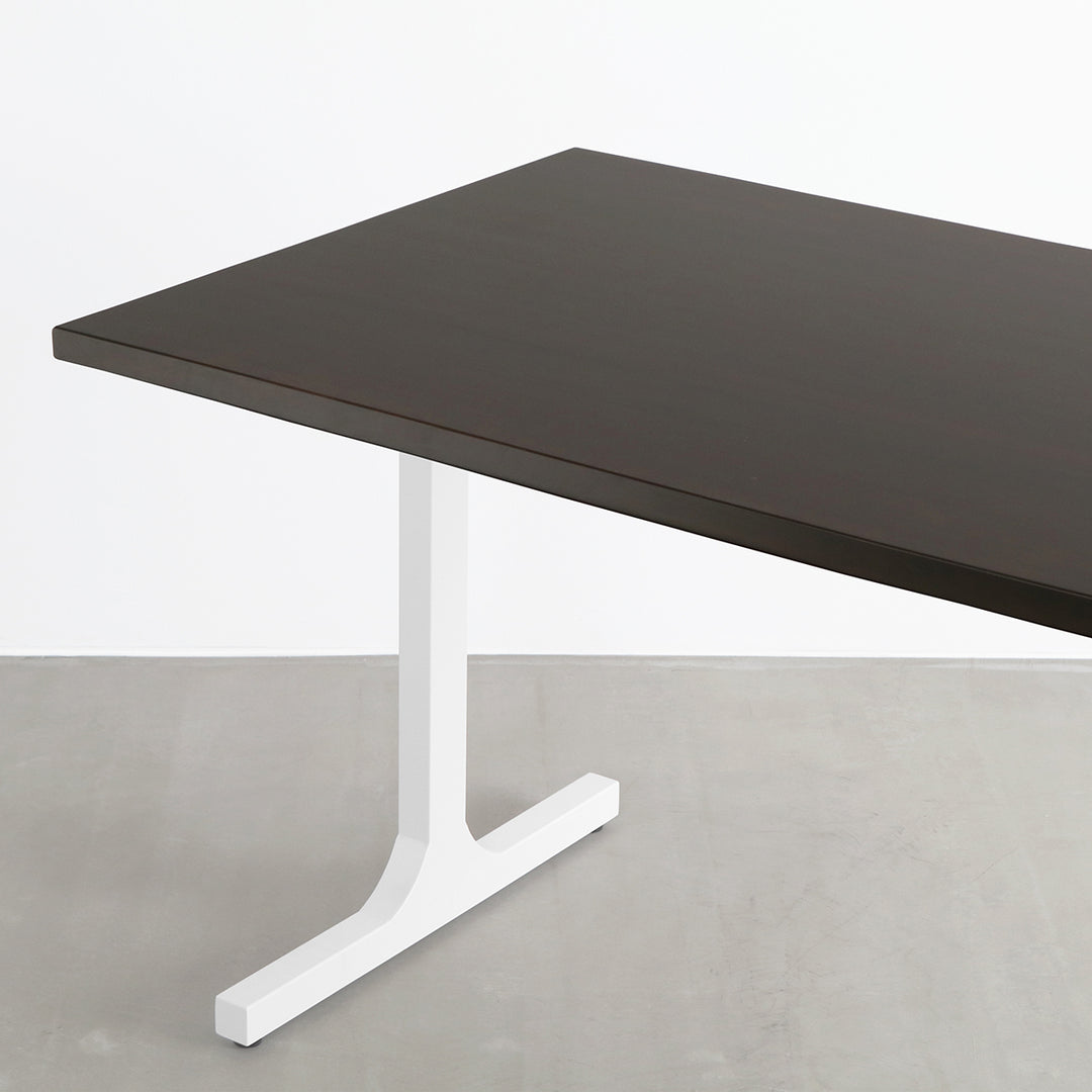 KANADEMONO  THE TABLE ×ラバーウッド THE TABLE / ラバーウッド ブラックブラウン × White Steel