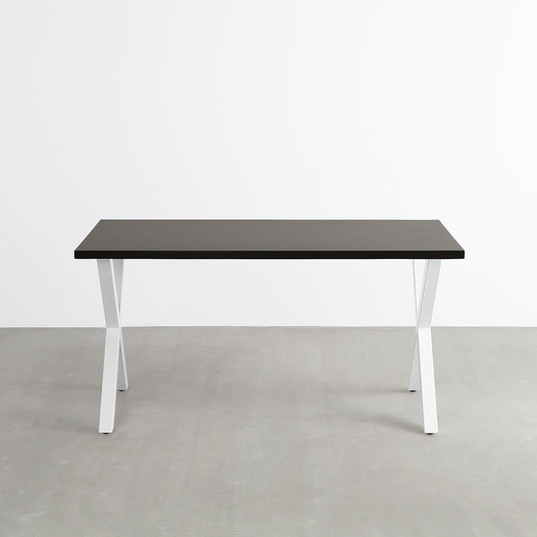 THE TABLE / ラバーウッド ブラックブラウン × White Steel