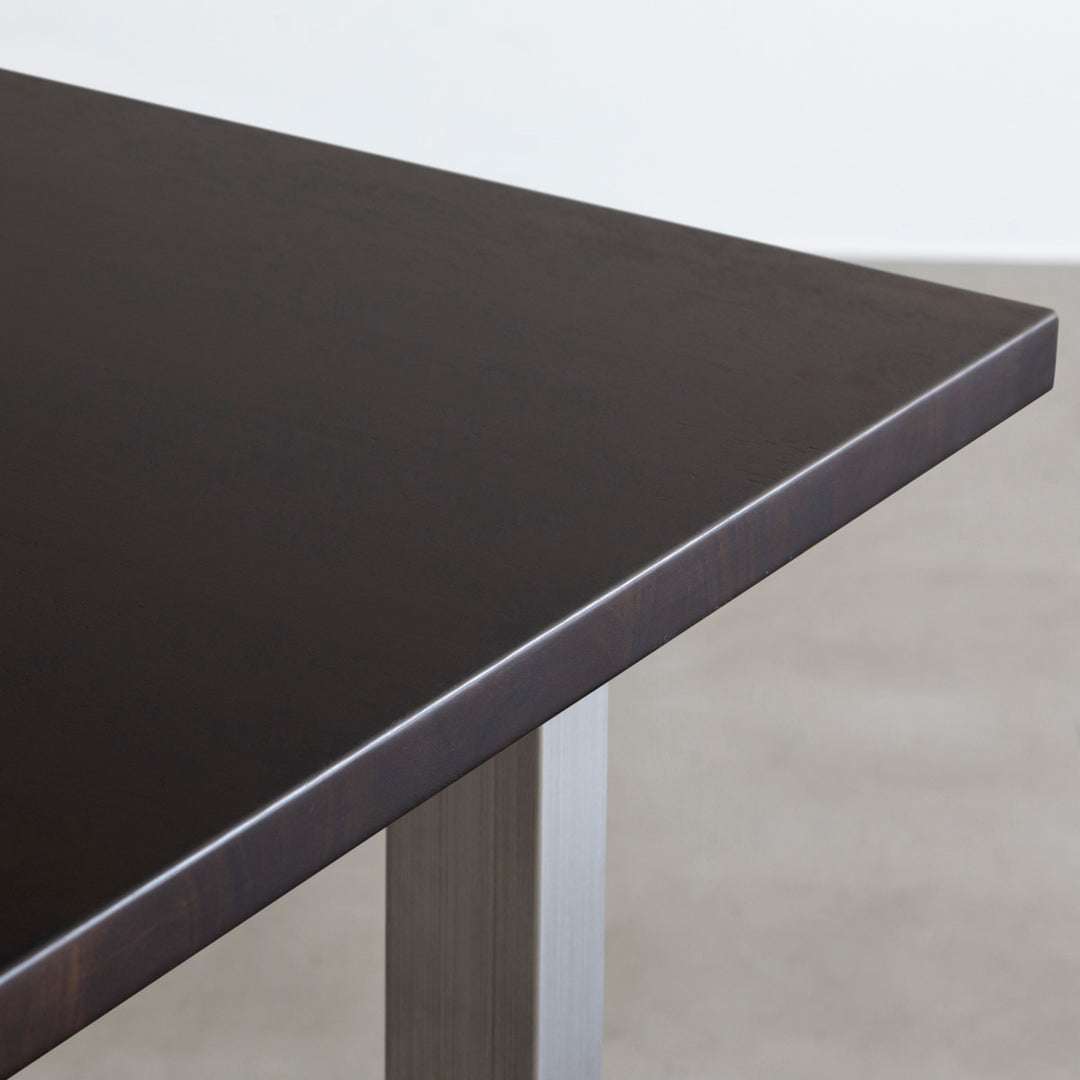 日本未入荷 ラバーウッド / TABLE THE ブラックブラウン W181 × Stainless × ダイニングテーブル
