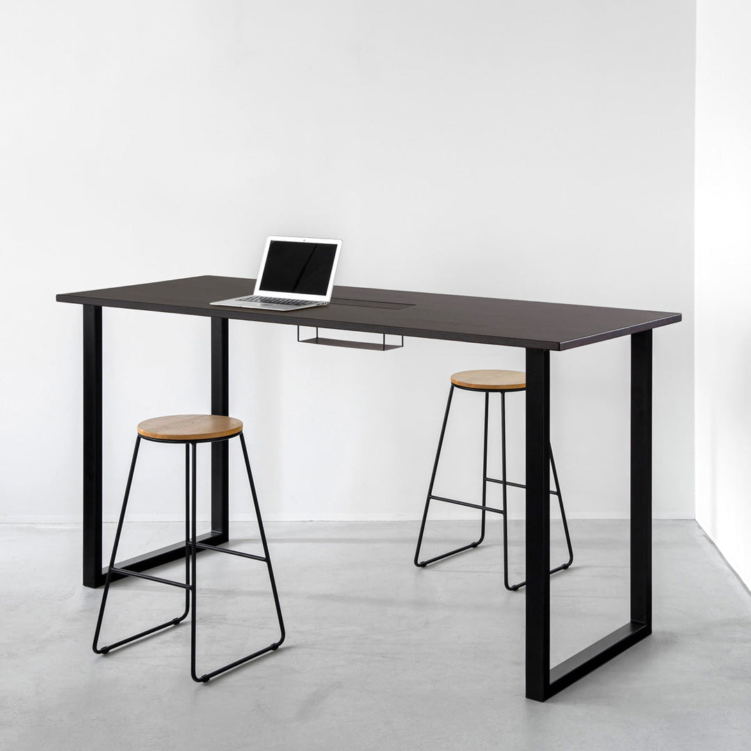 かなでもの スタンディングデスク ラバーウッド ブラックブラウン KanademonoRubberwoodBlackStand