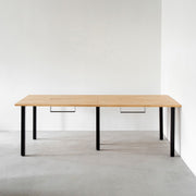 THE TABLE / ラバーウッド ナチュラル × Black Steel × W181 - 300cm