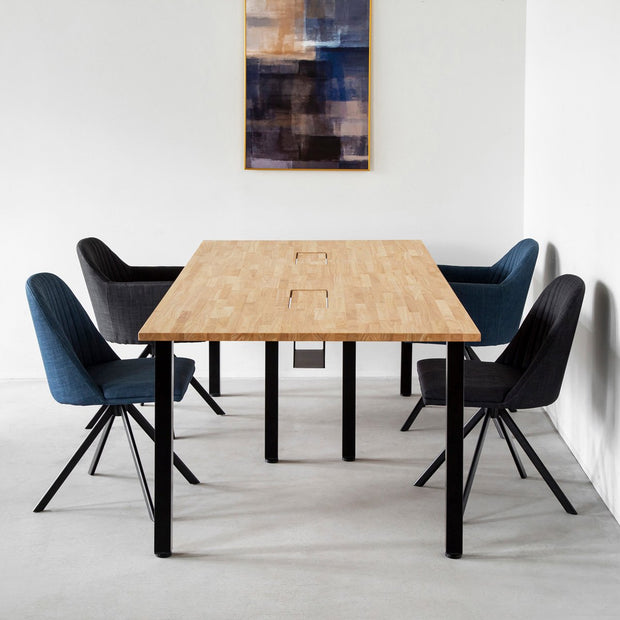THE TABLE / ラバーウッド ナチュラル × Black Steel × W181 - 300cm 