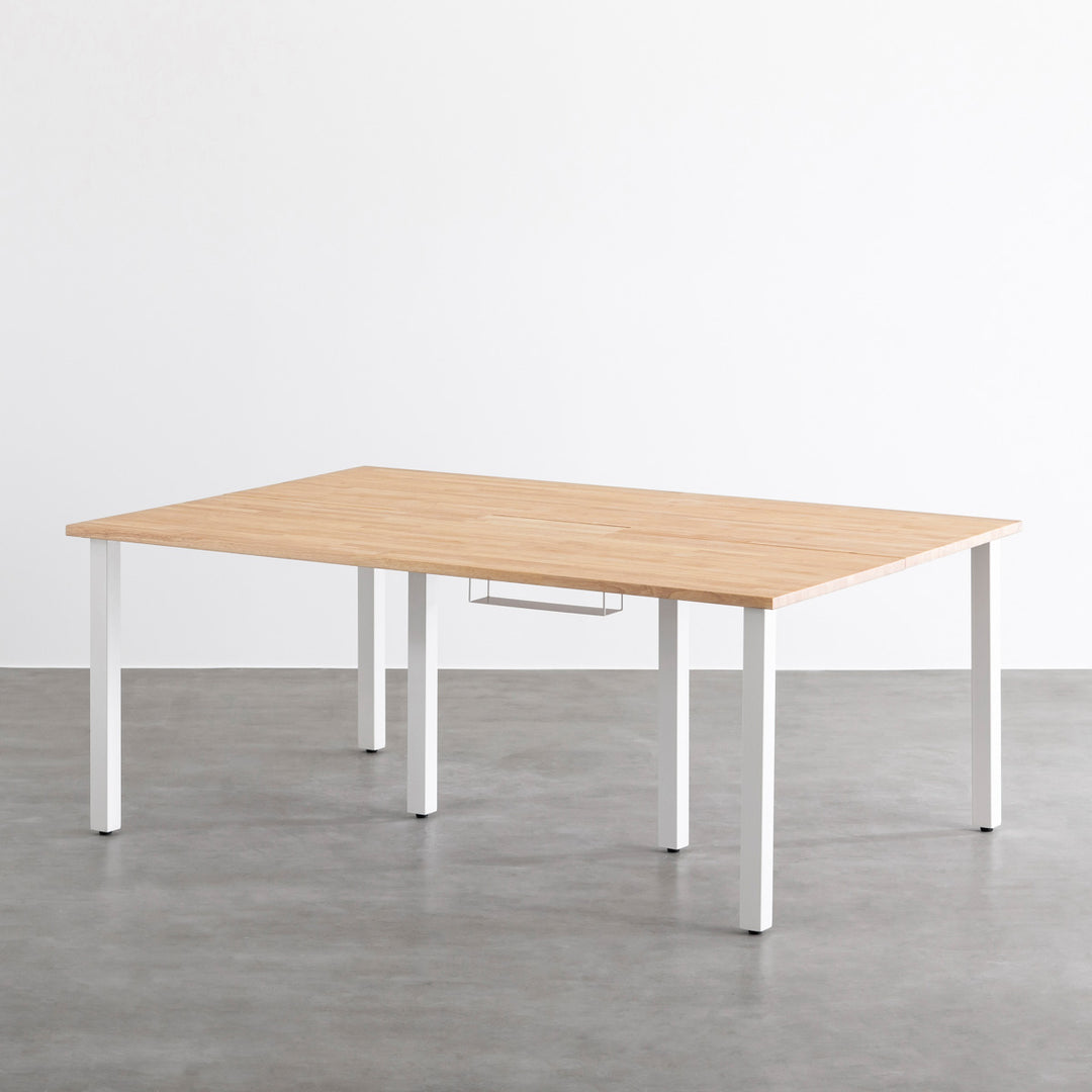 THE TABLE / ラバーウッド ナチュラル × White Steel × W150 - 200cm