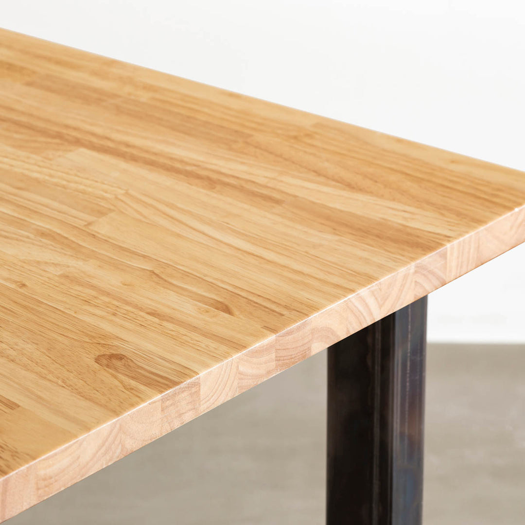 THE TABLE / ラバーウッド ナチュラル × Black Steel（クリア塗装