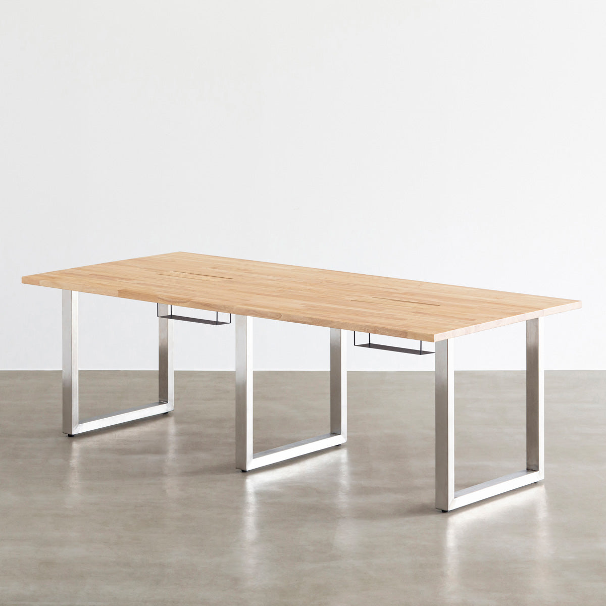 THE TABLE / ラバーウッド ナチュラル × Stainless × W181 - 300cm 