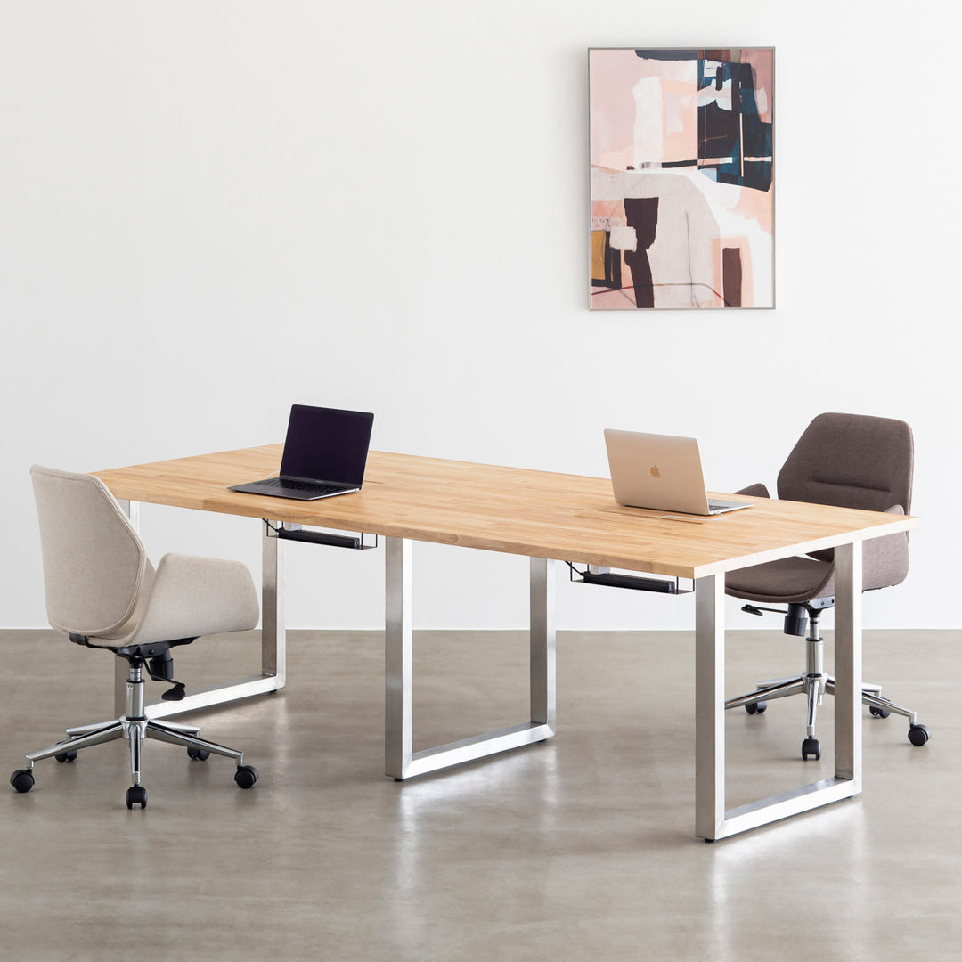 THE TABLE / ラバーウッド ナチュラル × Stainless × W181 - 300cm