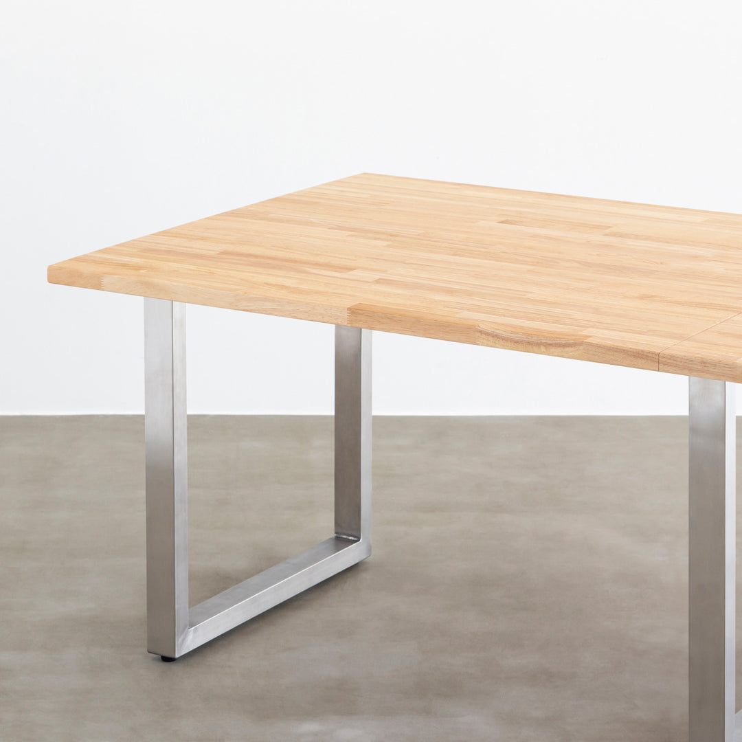 THE TABLE / ラバーウッド ナチュラル × Stainless × W181 - 300cm
