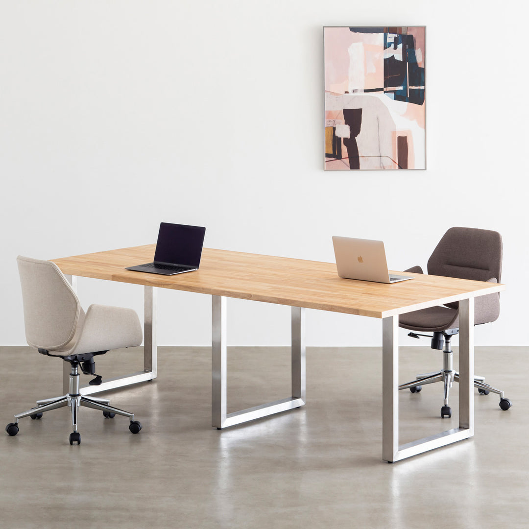 THE TABLE / ラバーウッド ナチュラル × Stainless × W181 - 300cm