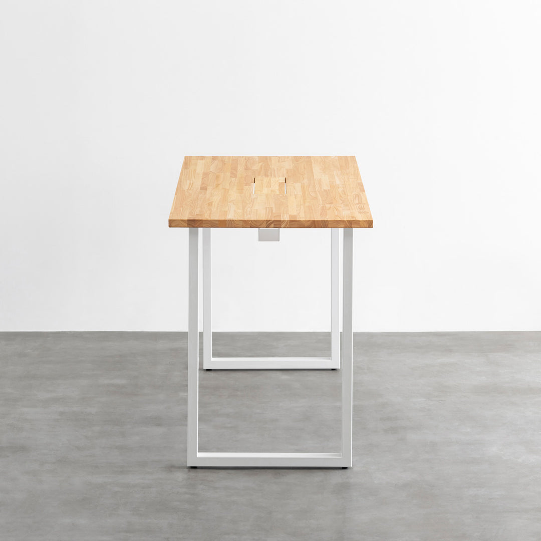 THE TABLE / ラバーウッド アッシュグレー × White Steel