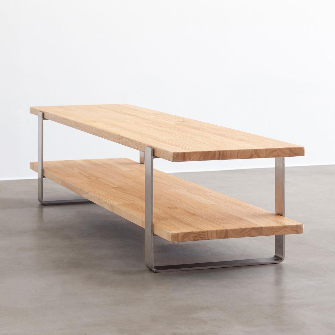 THE TV BOARD / LOW TABLE ラバーウッド ナチュラル × Stainless