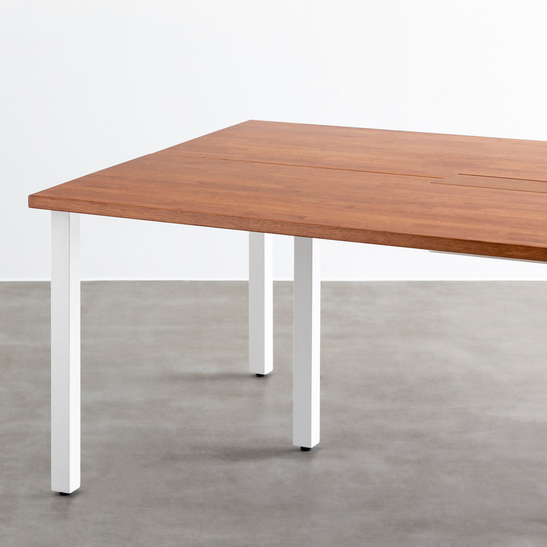 Kanademono TABLE テーブル ラバーウッド White Steel THE TABLE / ラバーウッド ナチュラル × White Steel × W181 - 300cm