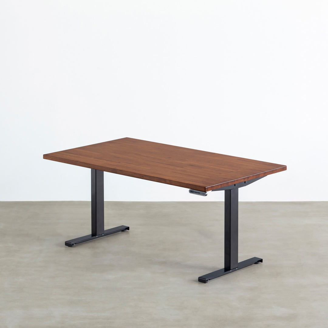 THE TABLE / ラバーウッド ブラウン × スマート電動昇降脚