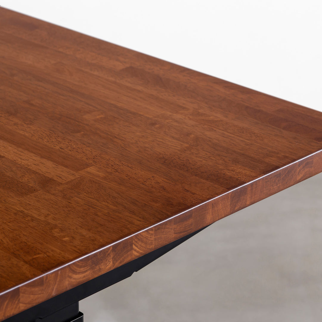 THE TABLE / ラバーウッド ブラウン × スマート電動昇降脚 – KANADEMONO