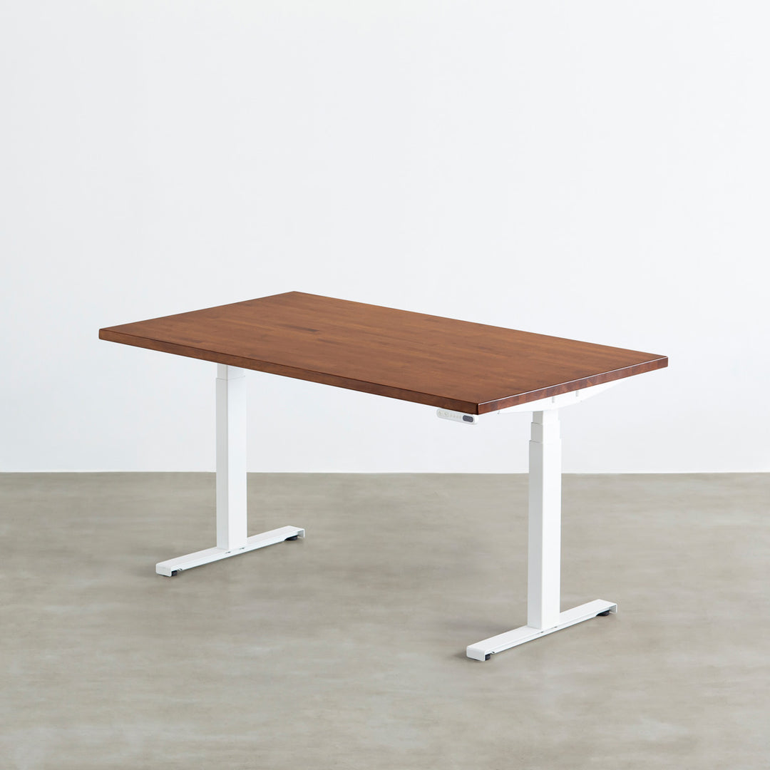 THE TABLE / ラバーウッド ブラウン × スマート電動昇降脚 – KANADEMONO