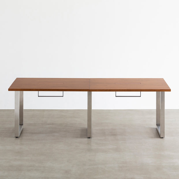 THE TABLE / ラバーウッド ブラウン × Stainless × W181 - 300cm 配線 ...