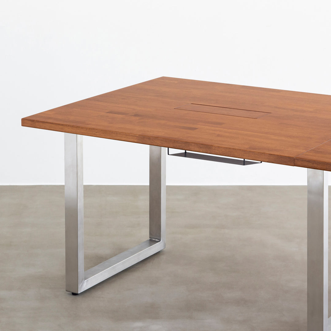 THE TABLE / ラバーウッド ブラウン × Stainless × W181 - 300cm