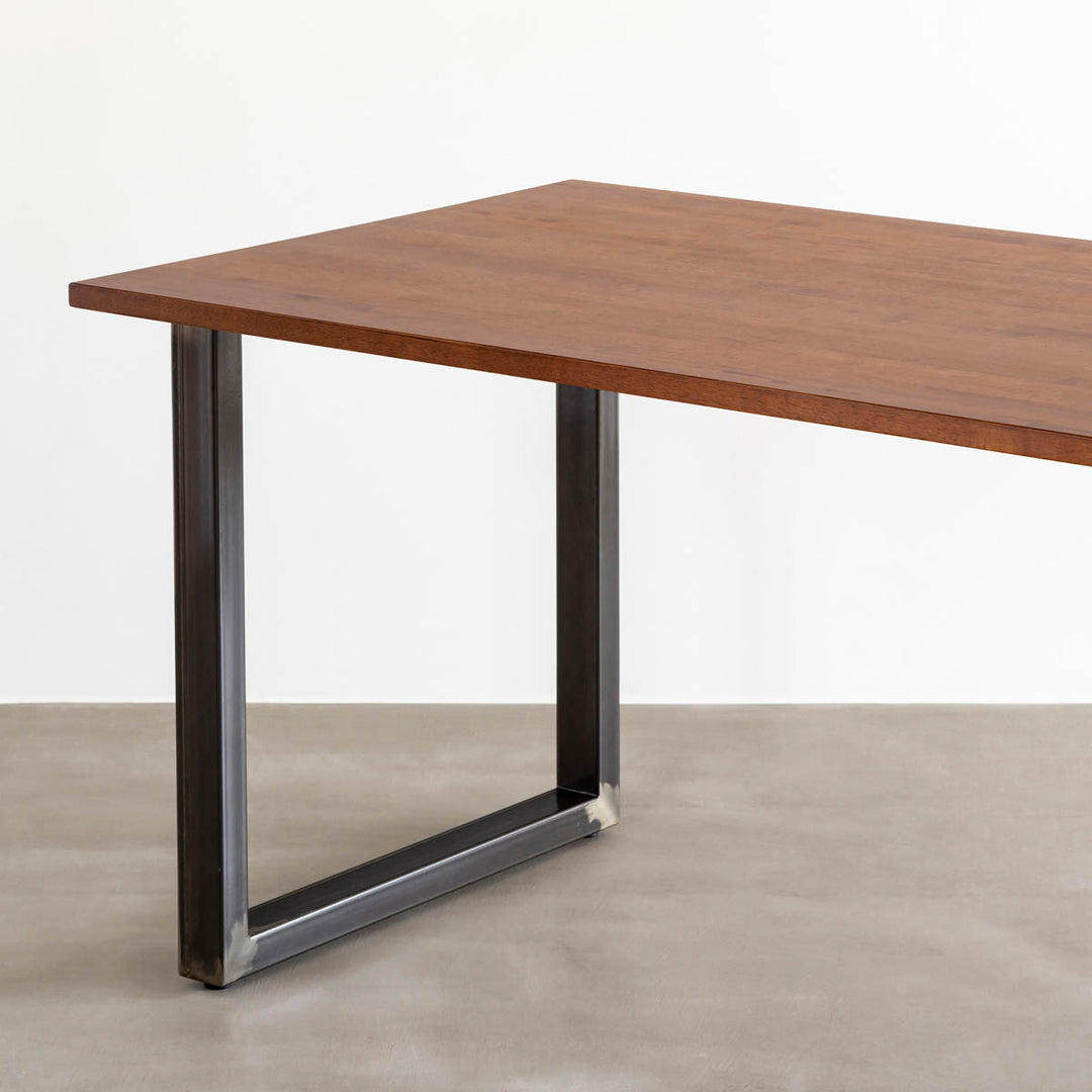 KANADEMONO ラバーウッドB×Black Steel-Trapezoid THE TABLE / ラバーウッド ブラックブラウン × Black Steel