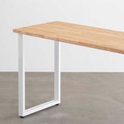 かなでもののラバーウッドとホワイトのレクタングル鉄脚を組み合わせたシンプルデザインのテーブル3