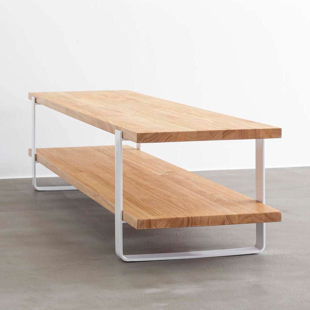 THE TV BOARD / LOW TABLE ラバーウッド ナチュラル × White Steel