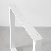 かなでもののセミグロスホワイト塗装のスクエアタイプのテーブル脚2脚セット（上部プレート）