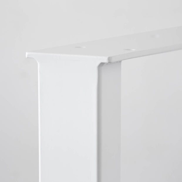 かなでもののセミグロスホワイト塗装のスクエアタイプのテーブル脚2脚セット（上部プレート2）