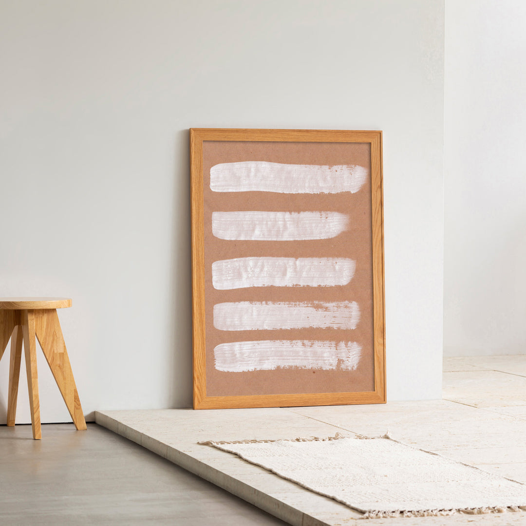 KANADEMONO アート 北欧 OAK Art Frame 暮らしにアートを Brown + White Brush Simple