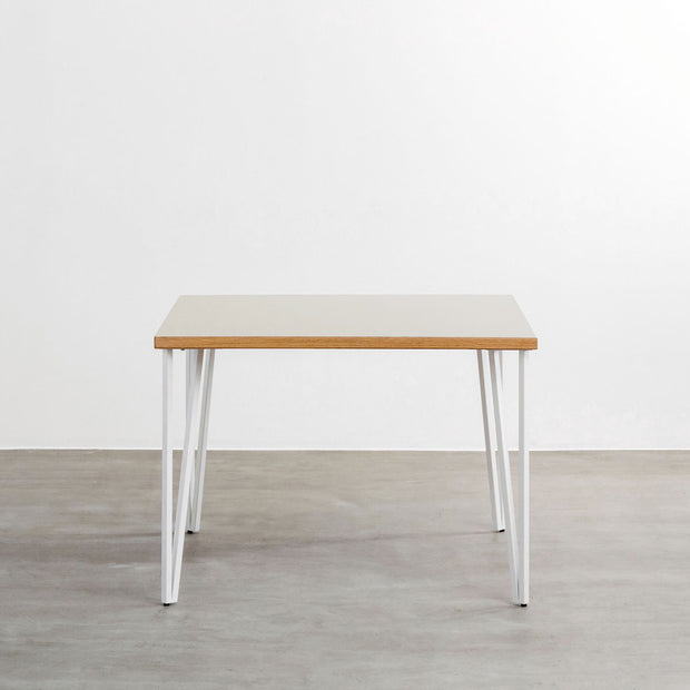 THE CAFE TABLE / リノリウム　White Steel トライアングル Straight × スクエア 60 - 100
