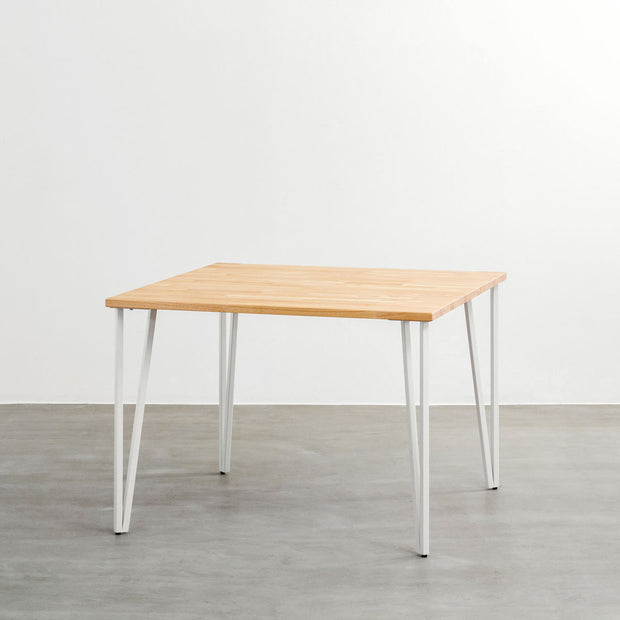 THE CAFE TABLE / 天然木シリーズ　White Steel トライアングル Straight × スクエア 60 - 100