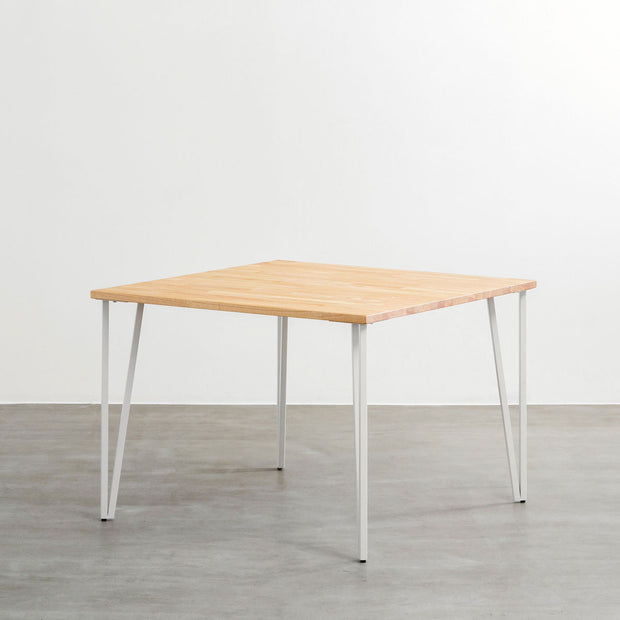 THE CAFE TABLE / 天然木シリーズ　White Steel トライアングル Straight × スクエア 60 - 100
