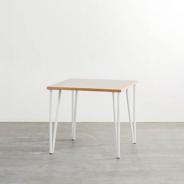 THE CAFE TABLE リノリウム White Steel トライアングル Straight × スクエア 60 100 –  KANADEMONO