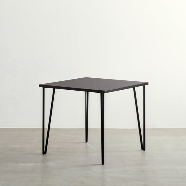 THE CAFE TABLE / 天然木シリーズ　Black Steel トライアングル Straight × スクエア 60 - 100