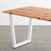 かなでものの杉無垢材とホワイトのトラペゾイド鉄脚を組み合わせたシンプルモダンなテーブル3