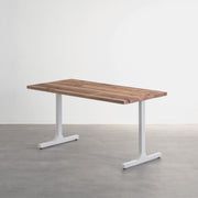 かなでもののヴィンテージ風杉無垢とホワイトのIライン鉄脚を組み合わせたシンプルモダンなテーブル1