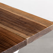 かなでもののヴィンテージ風杉無垢とホワイトのXラインの鉄脚を組み合わせたシンプルモダンなテーブル（天板クローズ）