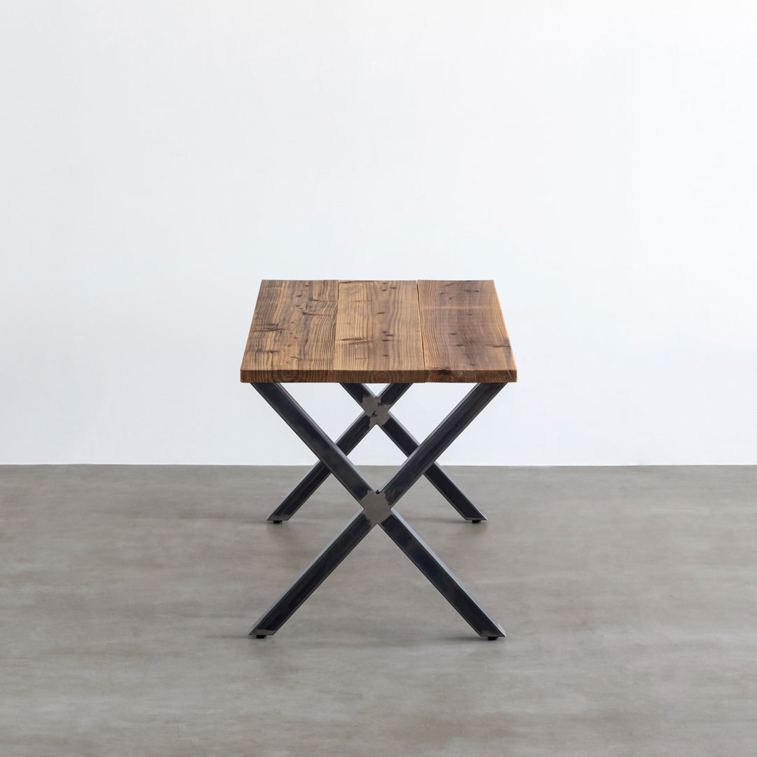 THE TABLE / 無垢 杉 ヴィンテージスタイル × Black Steel（クリア塗装