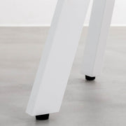 かなでもののラバーウッド材のスクエア天板Naturalとホワイトの4pinアイアン脚を組み合わせたすっきりとしたデザインのカフェテーブル（脚）