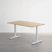 かなでもののホワイトアッシュ材とホワイトのIライン鉄脚を組み合わせたシンプルモダンなテーブル1