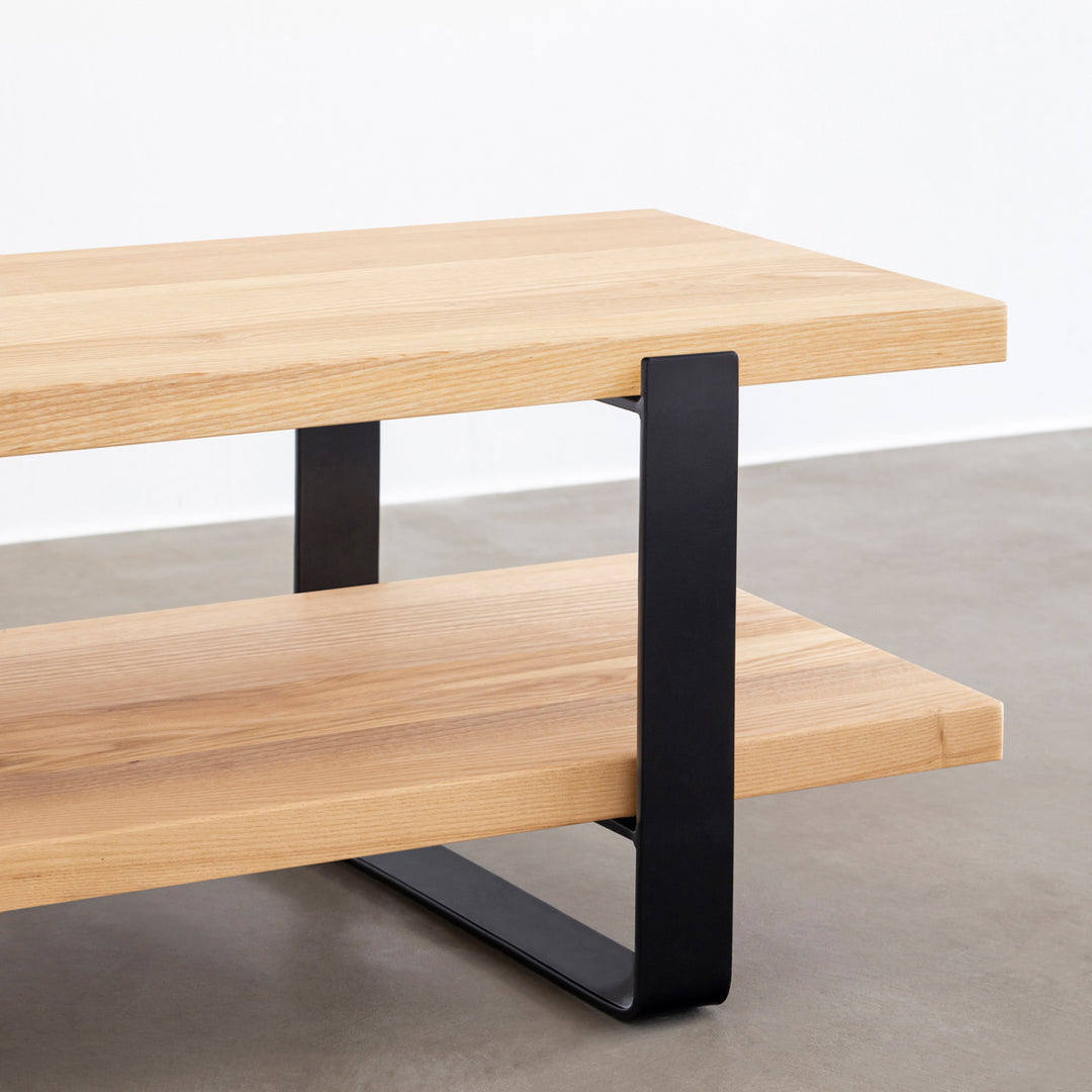 テレビ台・テレビボード KANADEMONO THE TV BOARD / LOW TABLE THE TV BOARD / LOW TABLE 無垢 ホワイトアッシュ × Black Steel
