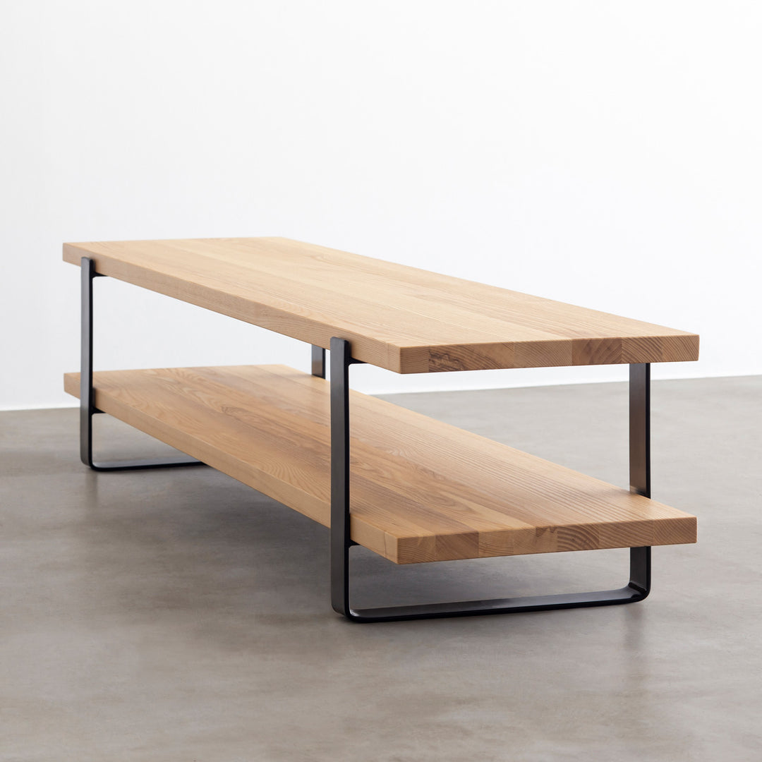 【Kanademono】THE TV BOARD / LOW TABLE THE TV BOARD / LOW TABLE ラバーウッド ブラウン × White Steel