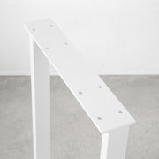 かなでもののホワイトのレクタングルのテーブル脚2脚セット（上部）