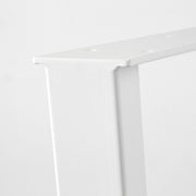 かなでもののホワイトのトラペゾイド（台形）タイプのテーブル脚2脚セット（上部クローズアップ）