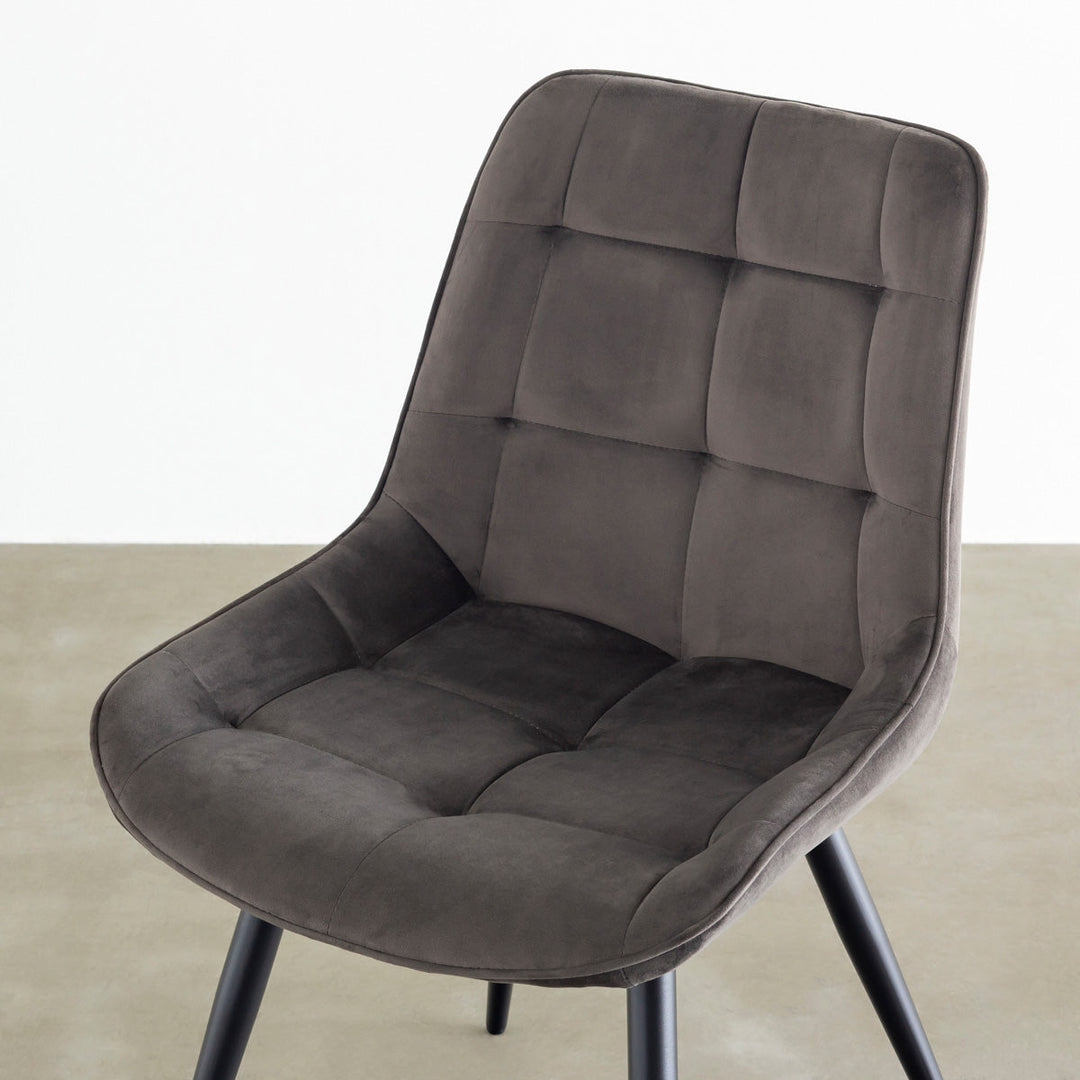 Elegant Velvet Box Stitch Chair – KANADEMONO Elegant Velvet Box Stitch Chair – KANADEMONO