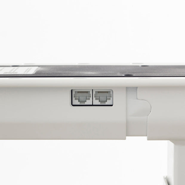 KANADEMONOのスマート電動昇降脚ホワイトの単品画像（コントローラー差し込み口）