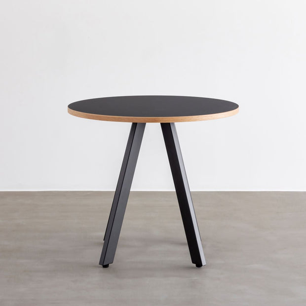 THE CAFE TABLE / リノリウム Black Steel 4pin × ラウンド φ60 - 100 
