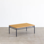 オーク天然木＋ブラックアイアンのシンプルなデザインが洗練された印象のセンターテーブル・Mサイズ２