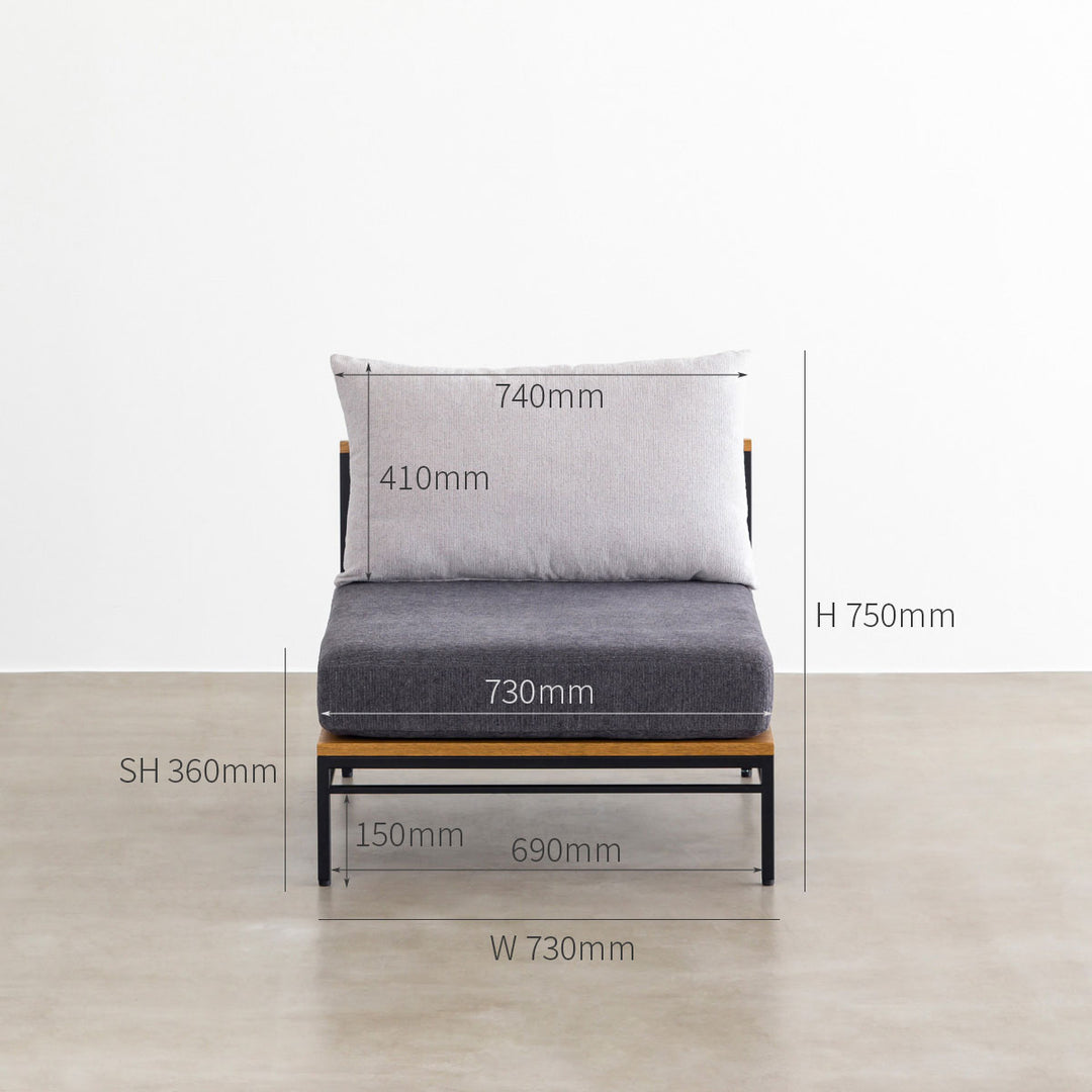 FabricCrossingSofaOneSeaterBla