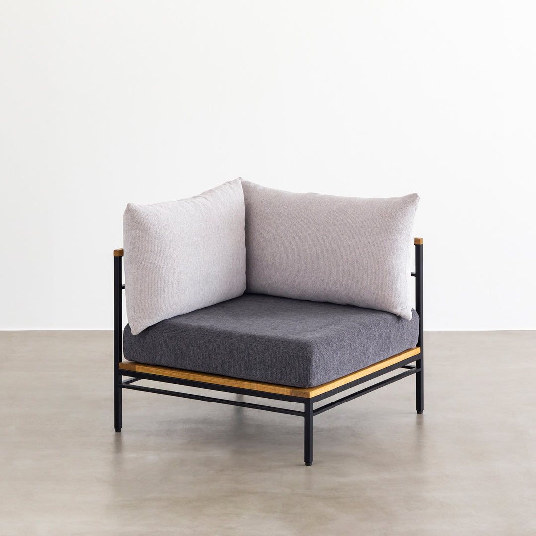 Fabric × Wood クロスフレームソファ 1 seater ベージュ